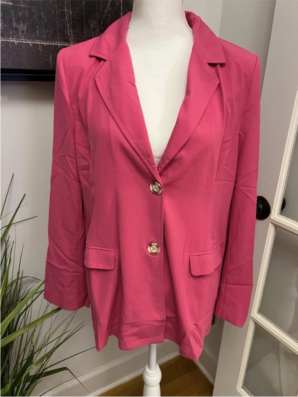 Pink Women's Tailored Blazer Jacket